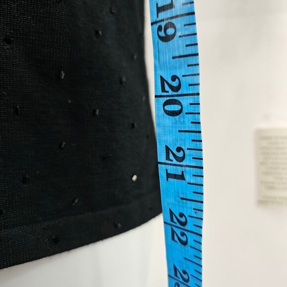 My Favorite Things Colleen Lopez Black Beaded 3/4 Sleeve V-neck Sweater XS - Picture 8 of 10